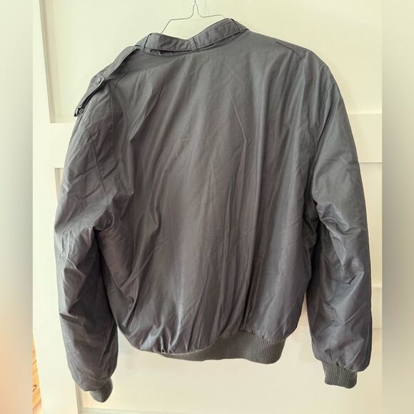 Members Only Collared Bomber Jacket Gray Lightweight Full Zip Flap Pocket Men 42 - Picture 5 of 10